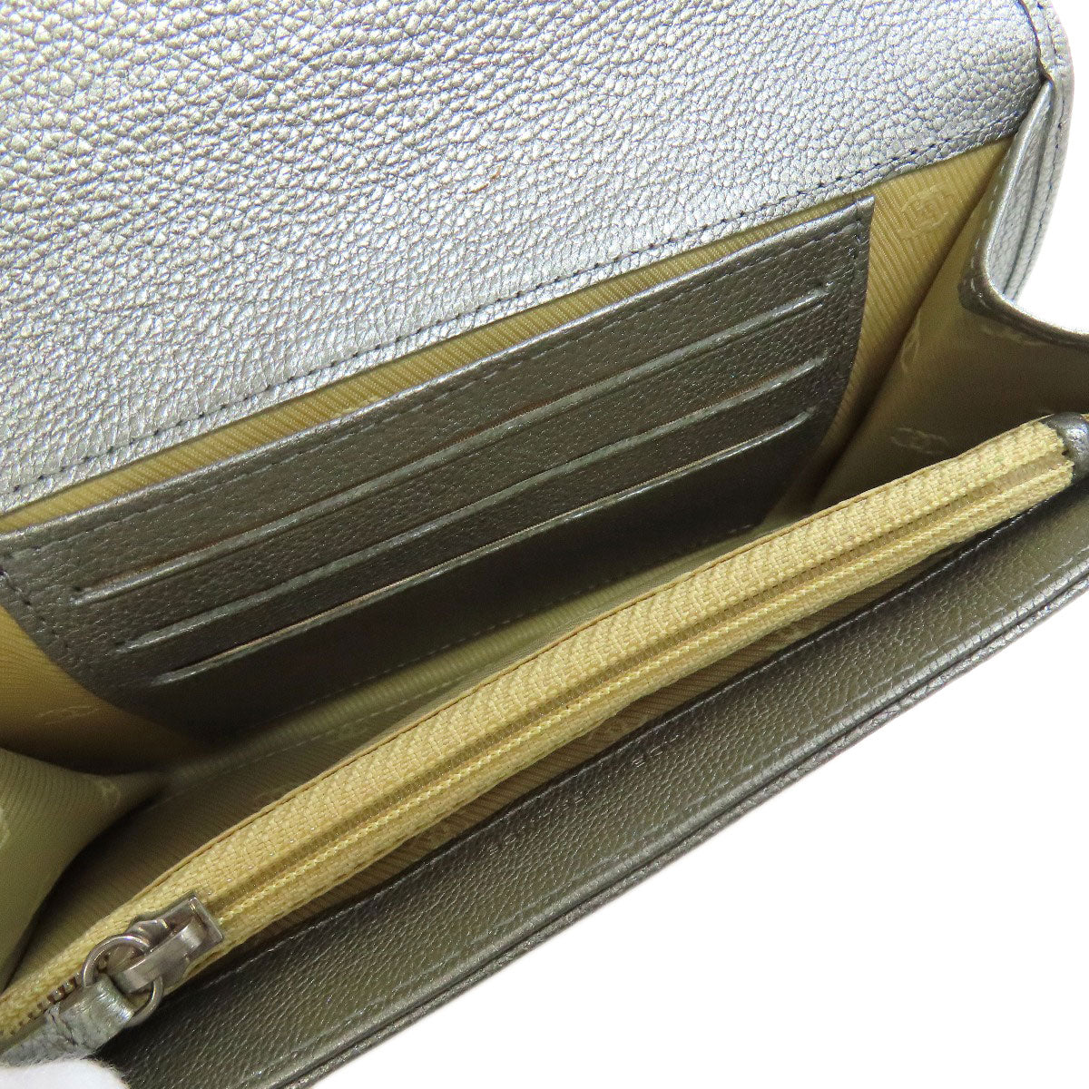 CHANEL COCO Mark SilverHardware Long wallet (with coin pocket) Calf Ladies [Used]