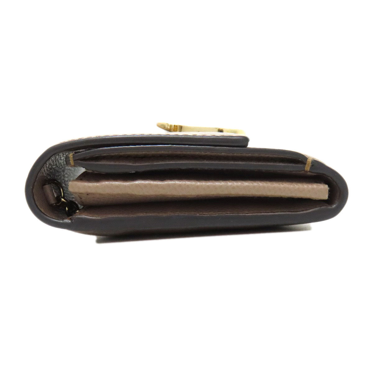 Salvatore Ferragamo Gancini Hardware motif Bifold Wallet with Coin Pocket Leather Ladies [Used]