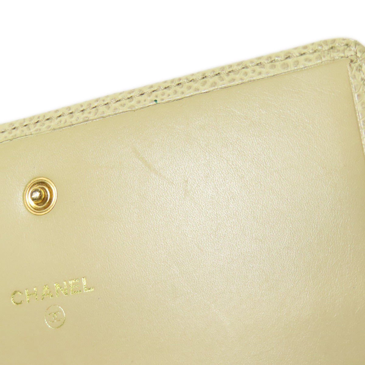 CHANEL COCO Mark GoldHardware Bifold Wallet with Coin Pocket Grained Calfskin Skin Ladies [Used]