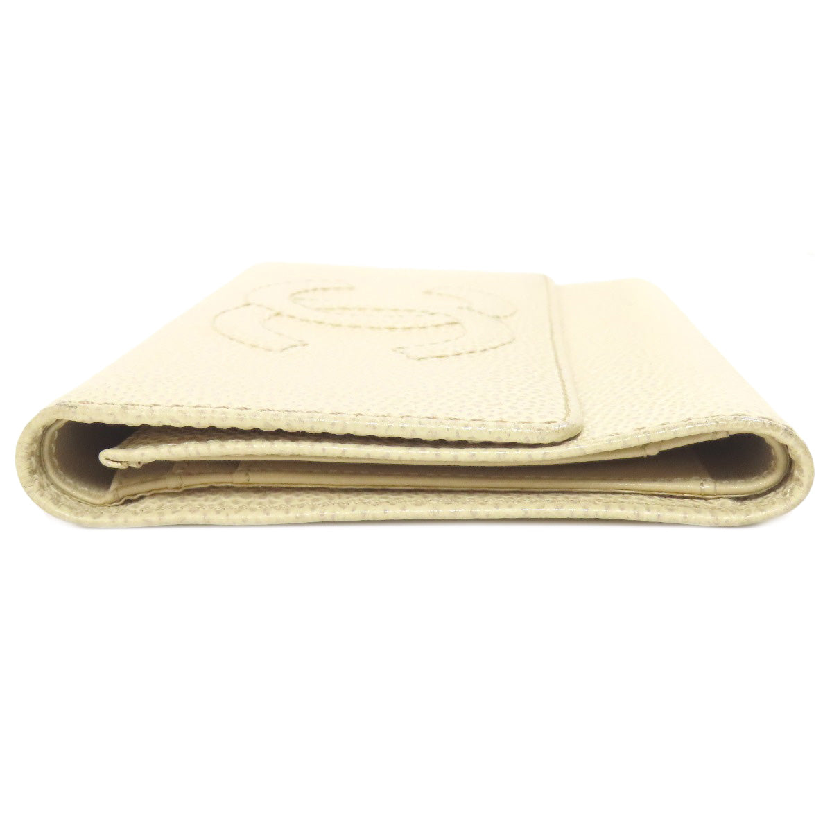 CHANEL COCO Mark GoldHardware Bifold Wallet with Coin Pocket Grained Calfskin Skin Ladies [Used]