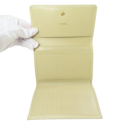 CHANEL COCO Mark GoldHardware Bifold Wallet with Coin Pocket Grained Calfskin Skin Ladies [Used]