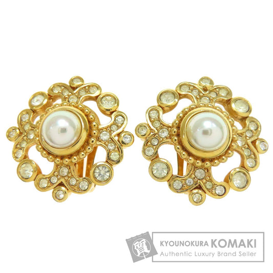 CHRISTIAN DIOR Bijou Fake Pearl Earring Metal Ladies [Used]