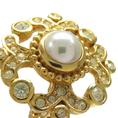 CHRISTIAN DIOR Bijou Fake Pearl Earring Metal Ladies [Used]