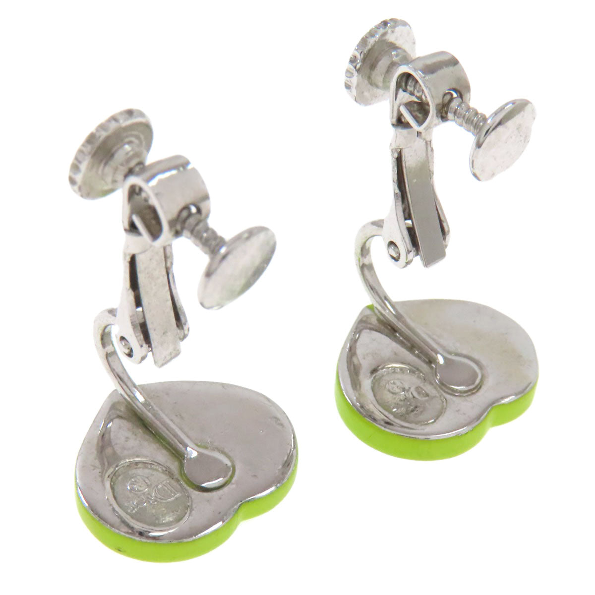 CHRISTIAN DIOR heart Earring Metal PlasticLadies [Used]