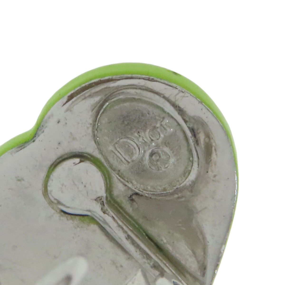 CHRISTIAN DIOR heart Earring Metal PlasticLadies [Used]