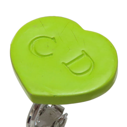 CHRISTIAN DIOR heart Earring Metal PlasticLadies [Used]