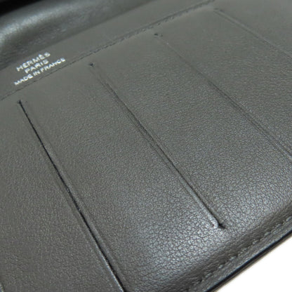 HERMES Citizen Twill Long Silk Inn Long wallet (no coin pocket) Calf Ladies [Used]