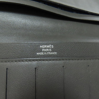 HERMES Citizen Twill Long Silk Inn Long wallet (no coin pocket) Calf Ladies [Used]