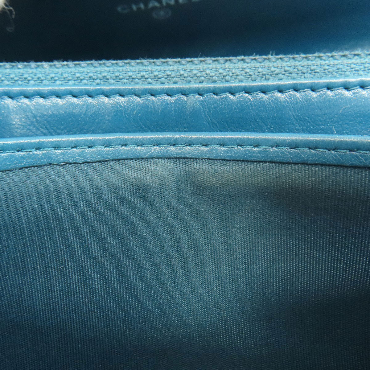 CHANEL V Stitch COCO Mark SilverHardware Long wallet (with coin pocket) Calf Ladies [Used]