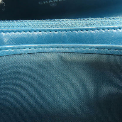 CHANEL V Stitch COCO Mark SilverHardware Long wallet (with coin pocket) Calf Ladies [Used]