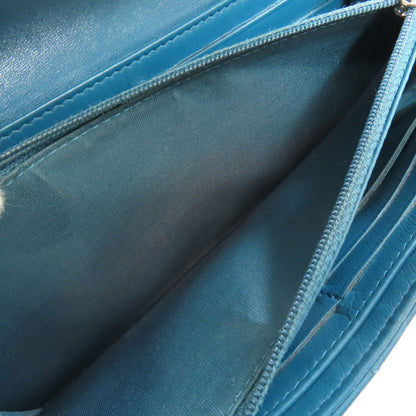 CHANEL V Stitch COCO Mark SilverHardware Long wallet (with coin pocket) Calf Ladies [Used]