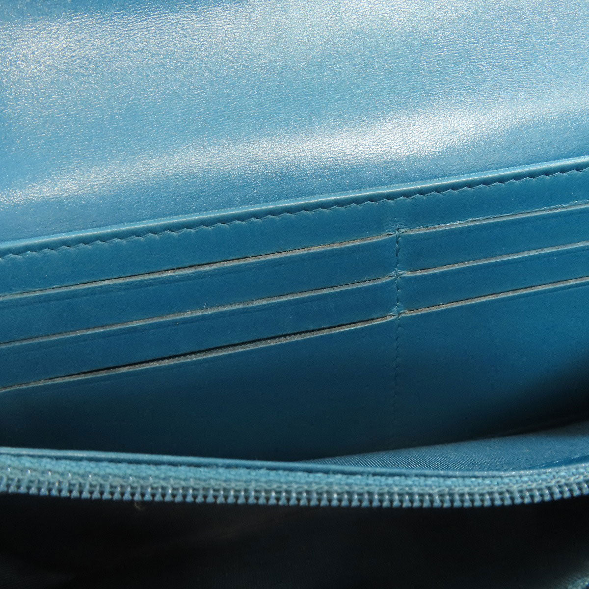 CHANEL V Stitch COCO Mark SilverHardware Long wallet (with coin pocket) Calf Ladies [Used]