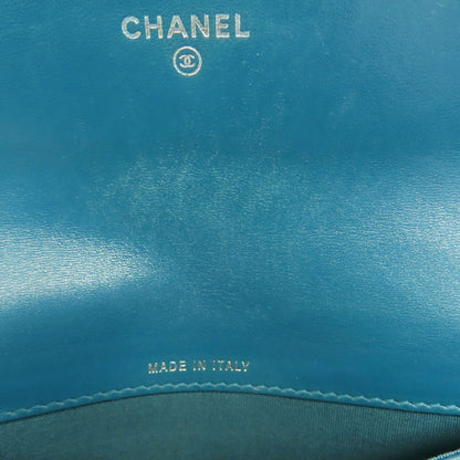 CHANEL   Long wallet (with coin pocket) V Stitch COCO Mark SilverHardware Calf Ladies