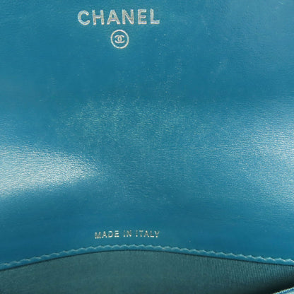 CHANEL V Stitch COCO Mark SilverHardware Long wallet (with coin pocket) Calf Ladies [Used]