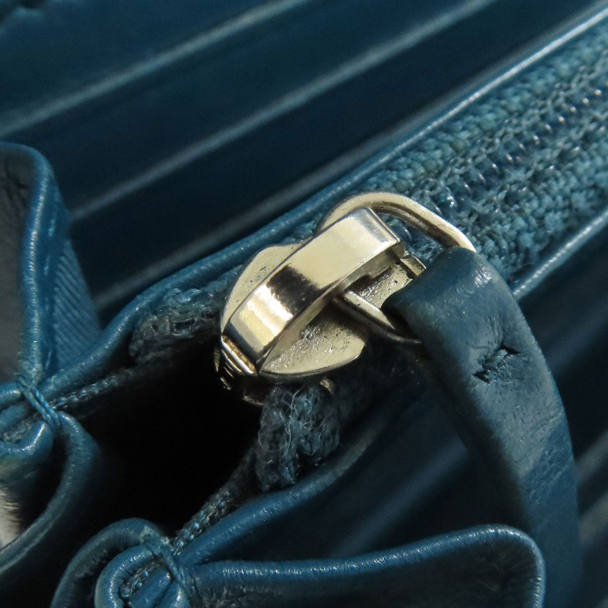 CHANEL V Stitch COCO Mark SilverHardware Long wallet (with coin pocket) Calf Ladies [Used]