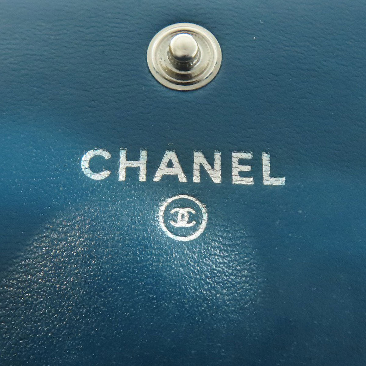 CHANEL V Stitch COCO Mark SilverHardware Long wallet (with coin pocket) Calf Ladies [Used]