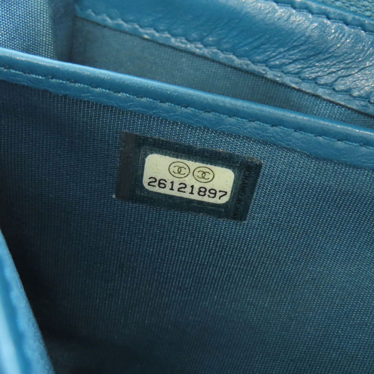 CHANEL V Stitch COCO Mark SilverHardware Long wallet (with coin pocket) Calf Ladies [Used]