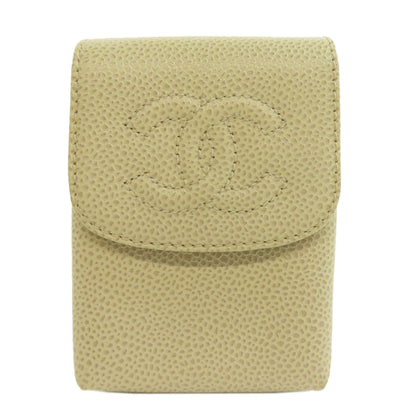CHANEL Cigarette Case COCO Mark GoldHardware Cigarette case Grained Calfskin Skin Ladies [Used]