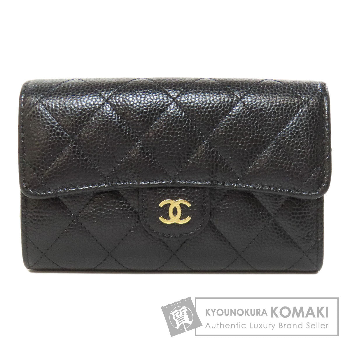 CHANEL   Bifold Wallet with Coin Pocket Matelasse GoldHardware Grained Calfskin Skin Ladies