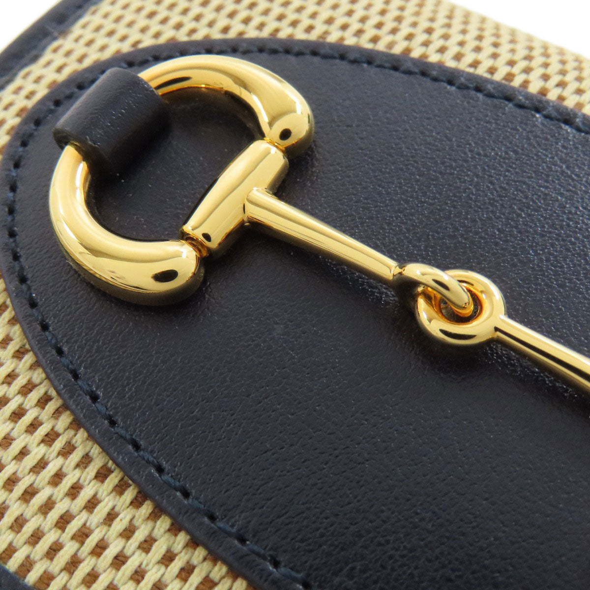 GUCCI 621887 Horsebit Bifold Wallet with Coin Pocket Canvas LeatherLadies [Used]