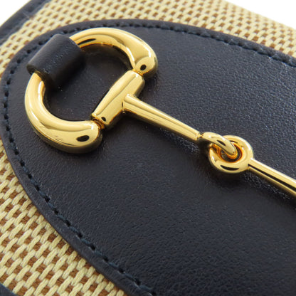 GUCCI 621887 Horsebit Bifold Wallet with Coin Pocket Canvas LeatherLadies [Used]