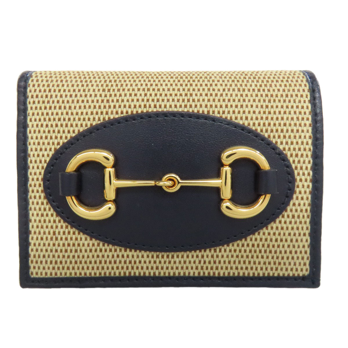 GUCCI 621887 Horsebit Bifold Wallet with Coin Pocket Canvas LeatherLadies [Used]