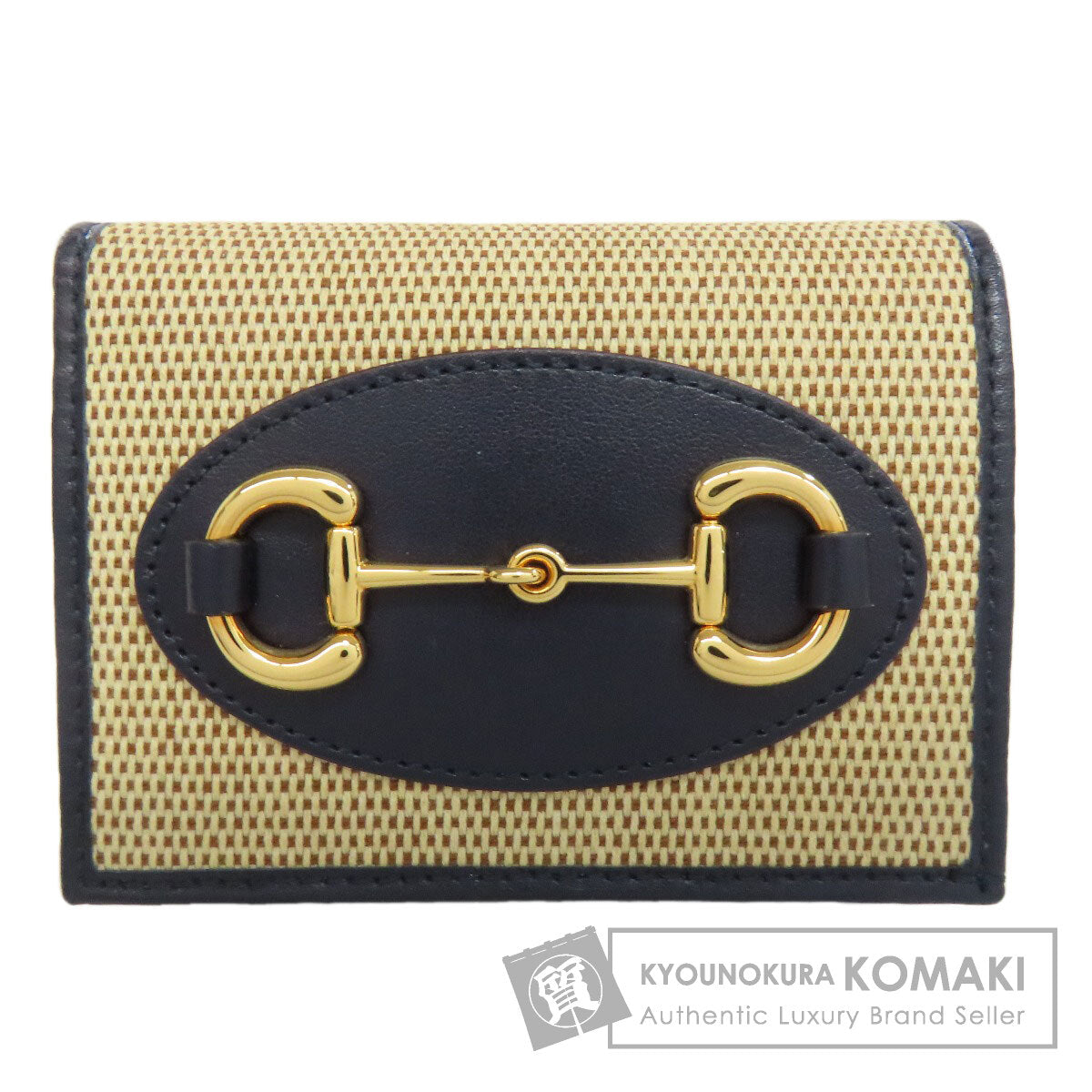 GUCCI 621887 Horsebit Bifold Wallet with Coin Pocket Canvas LeatherLadies [Used]