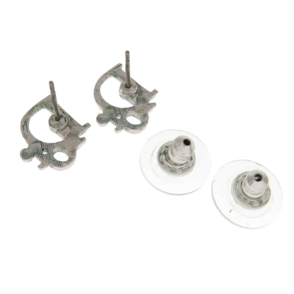 CHRISTIAN DIOR logo earring Metal Ladies [Used]