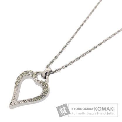 CHRISTIAN DIOR Heart rhinestone Necklace Metal Ladies [Used]