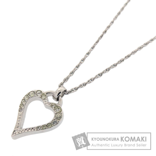 CHRISTIAN DIOR Heart rhinestone Necklace Metal Ladies [Used]