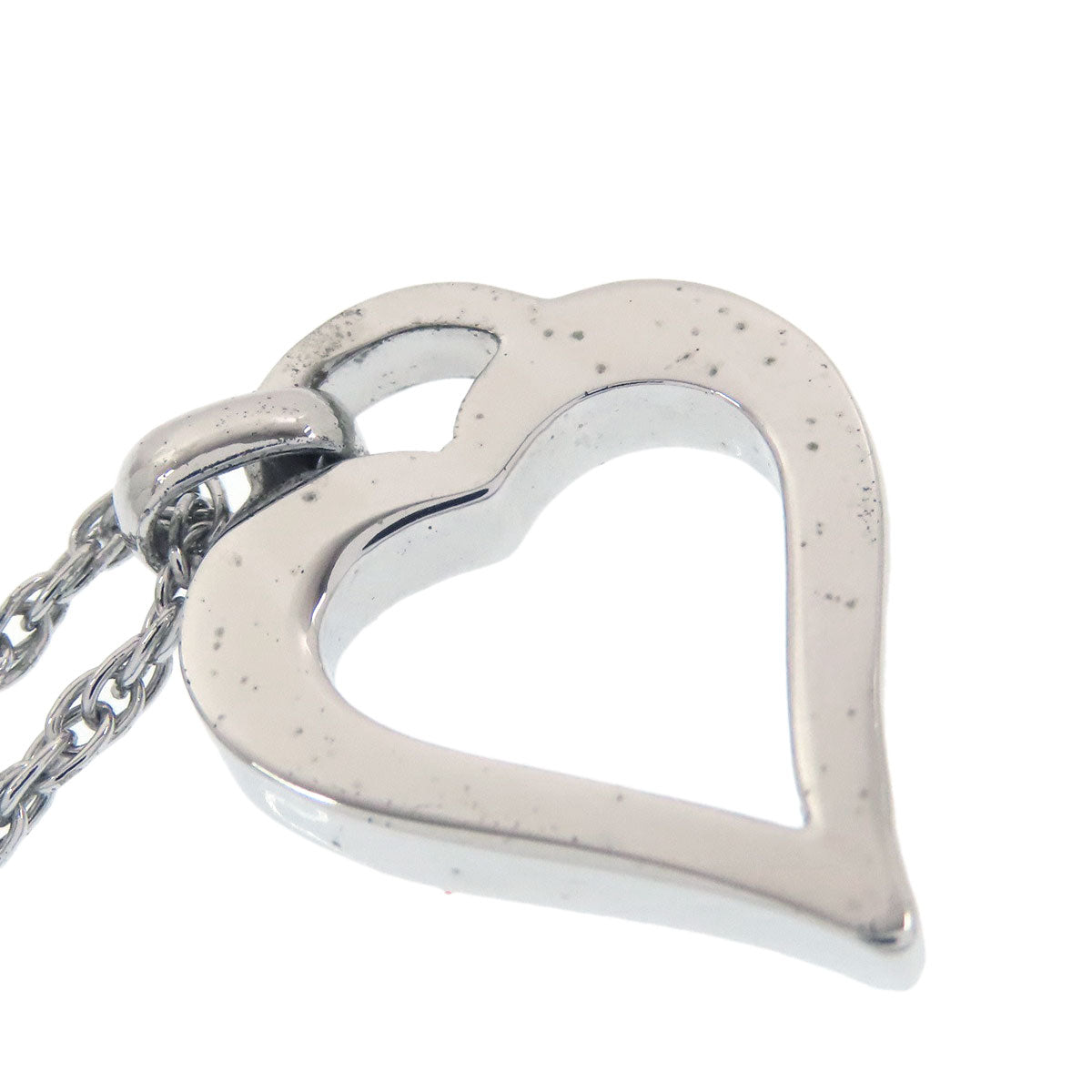 CHRISTIAN DIOR Heart rhinestone Necklace Metal Ladies [Used]