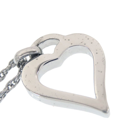 CHRISTIAN DIOR Heart rhinestone Necklace Metal Ladies [Used]