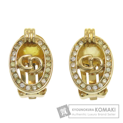 CHRISTIAN DIOR CD logo rhinestone Earring Metal Ladies [Used]