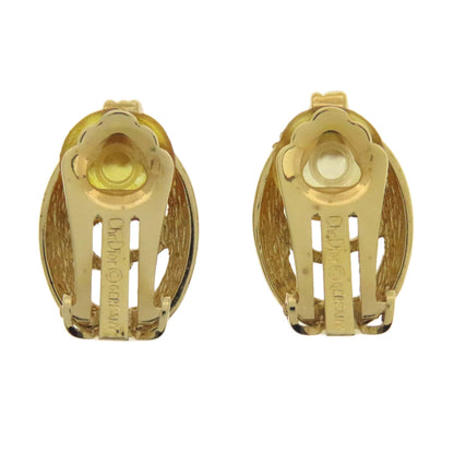 CHRISTIAN DIOR CD logo rhinestone Earring Metal Ladies [Used]