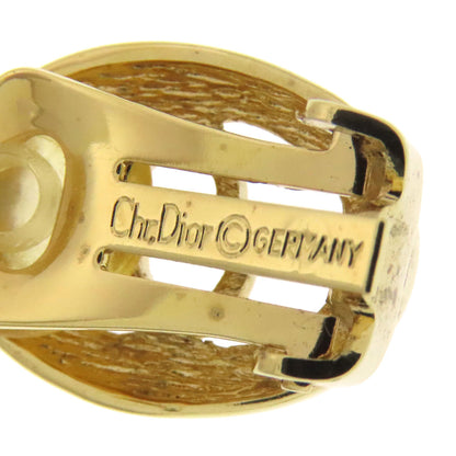 CHRISTIAN DIOR CD logo rhinestone Earring Metal Ladies [Used]