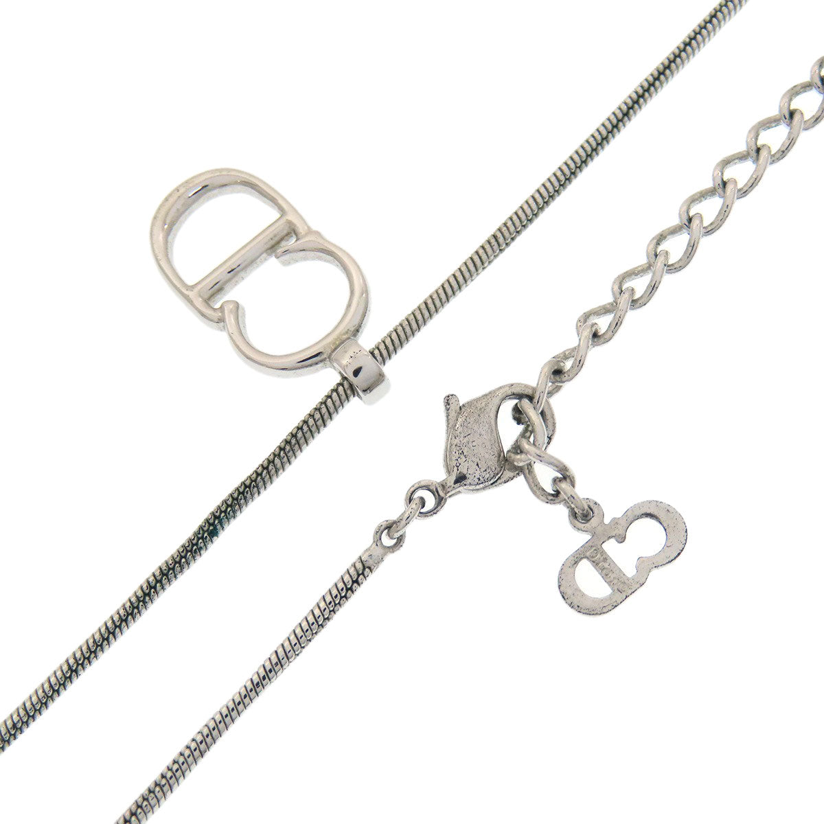 CHRISTIAN DIOR CD logo Necklace Metal Ladies [Used]