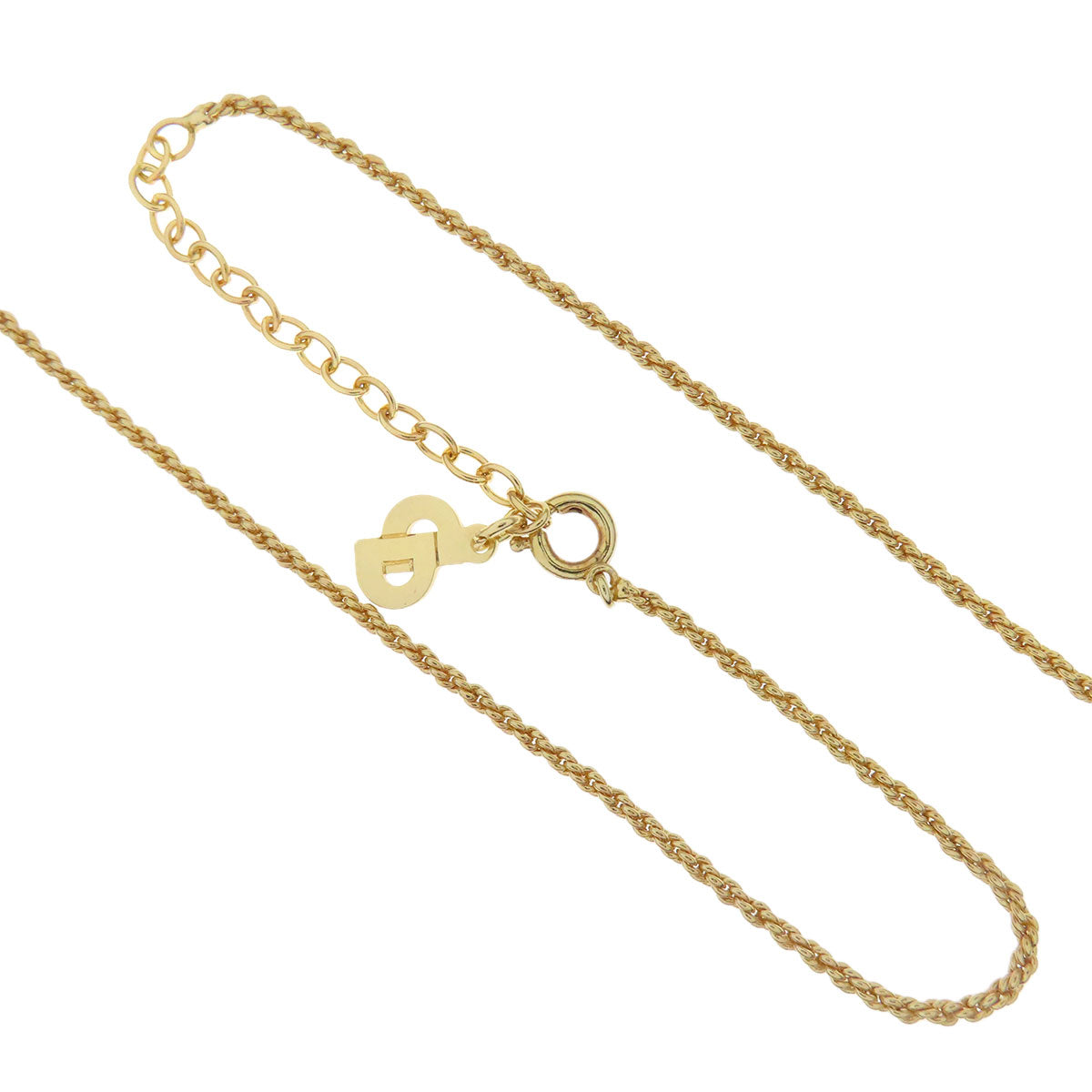 CHRISTIAN DIOR CD logo rhinestone Necklace Metal Ladies [Used]