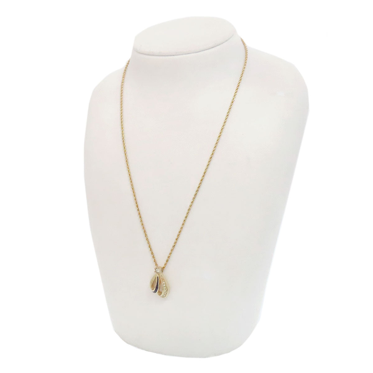 CHRISTIAN DIOR CD logo rhinestone Necklace Metal Ladies [Used]