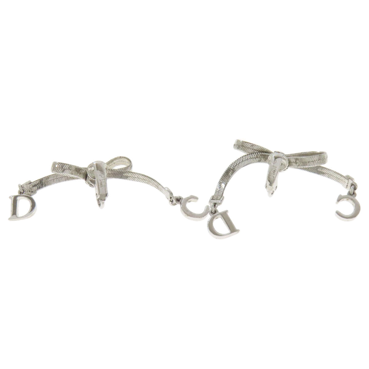 CHRISTIAN DIOR ribbon Earring Metal Ladies [Used]