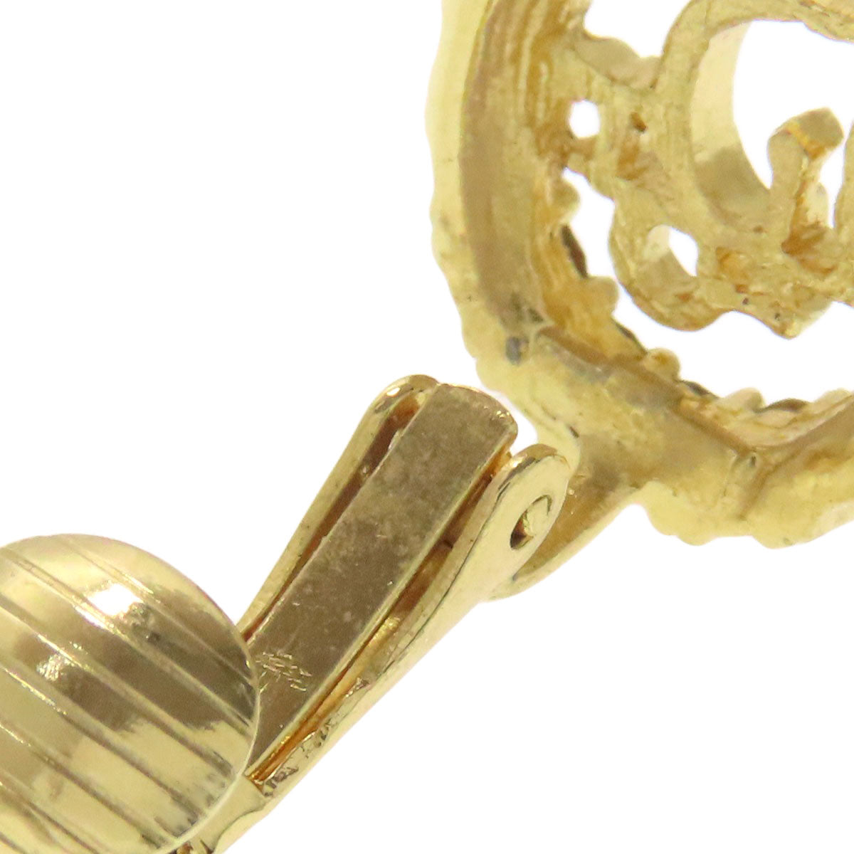 CHRISTIAN DIOR Logo rhinestone Earring Metal Ladies [Used]