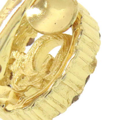 CHRISTIAN DIOR Logo rhinestone Earring Metal Ladies [Used]