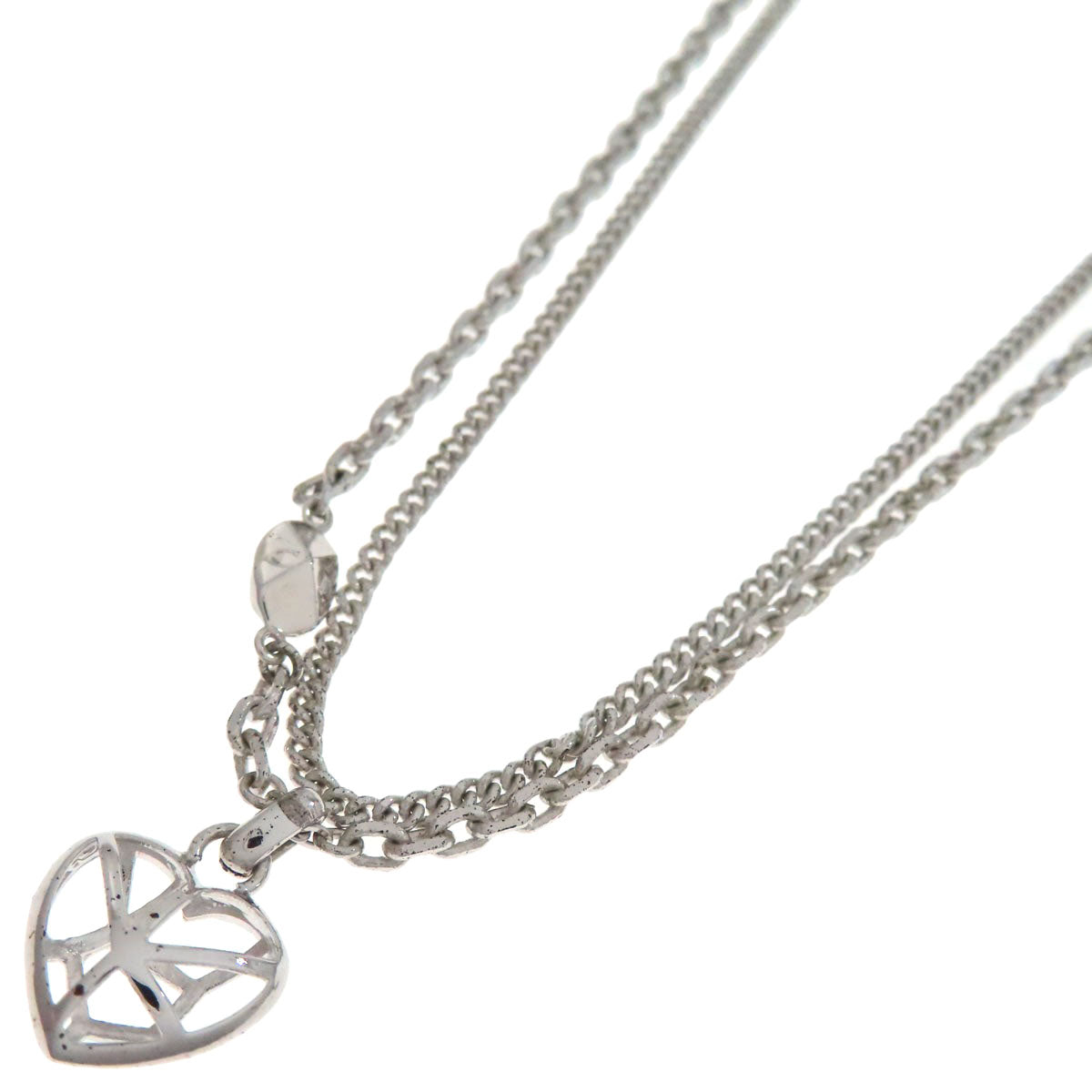 CHRISTIAN DIOR Heart shape Necklace Metal Ladies [Used]