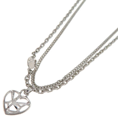 CHRISTIAN DIOR Heart shape Necklace Metal Ladies [Used]