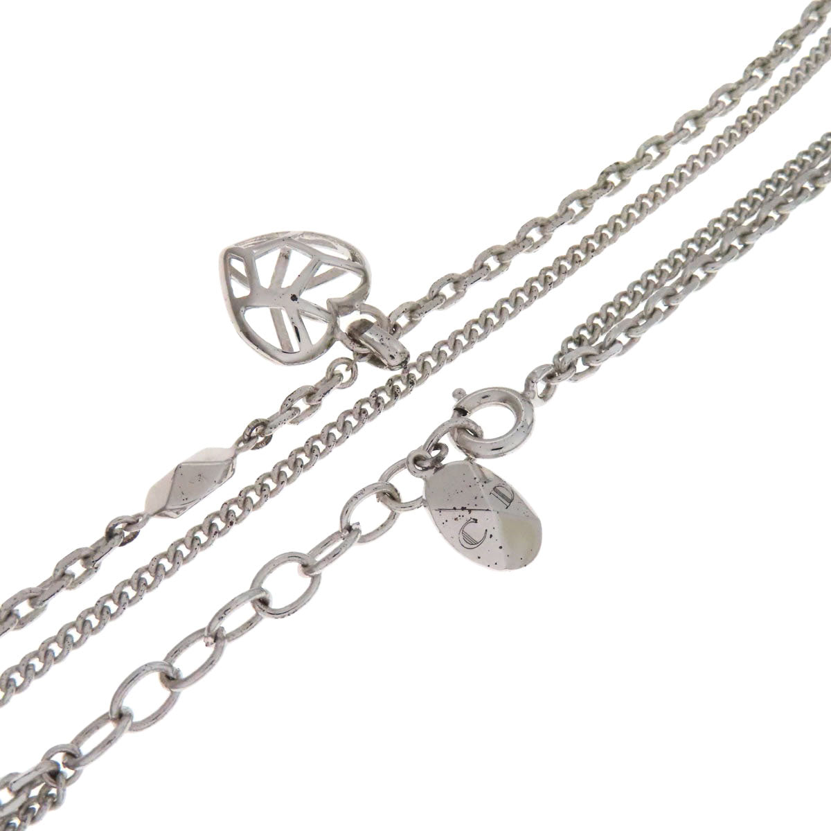 CHRISTIAN DIOR Heart shape Necklace Metal Ladies [Used]