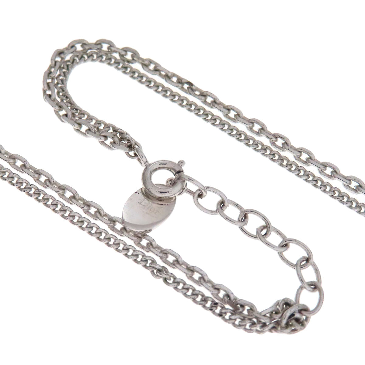 CHRISTIAN DIOR Heart shape Necklace Metal Ladies [Used]