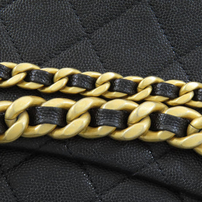 CHANEL Matelasse GoldHardware 2WAY Shoulder Bag Grained Calfskin Skin Ladies [Used]