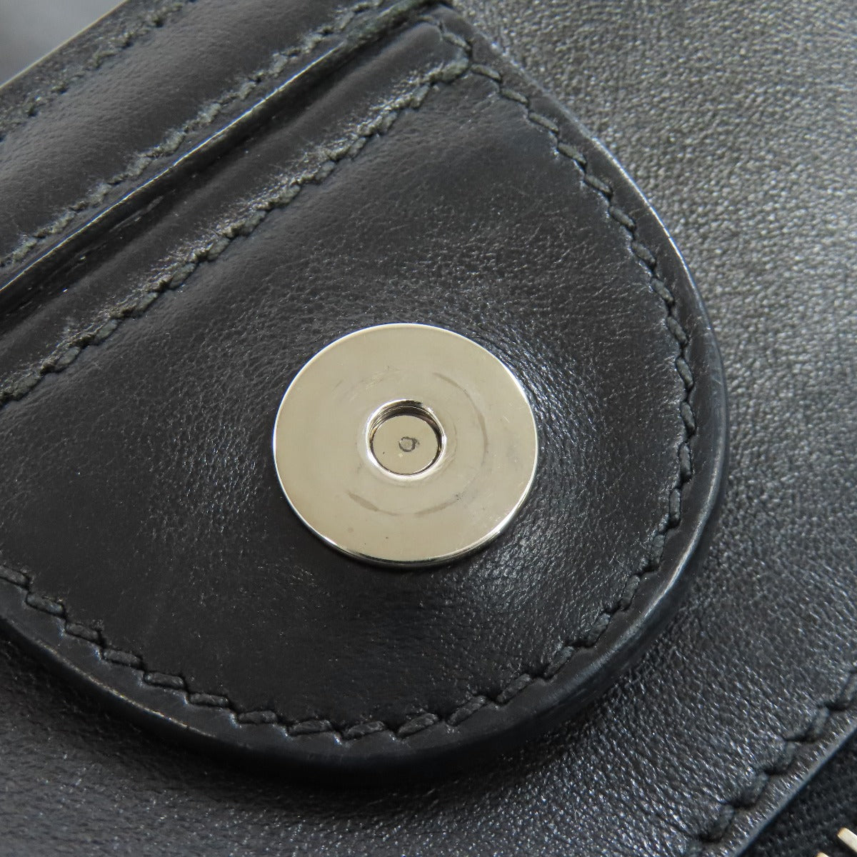 MIUMIU Logo studs Tote Bag Leather Ladies [Used]