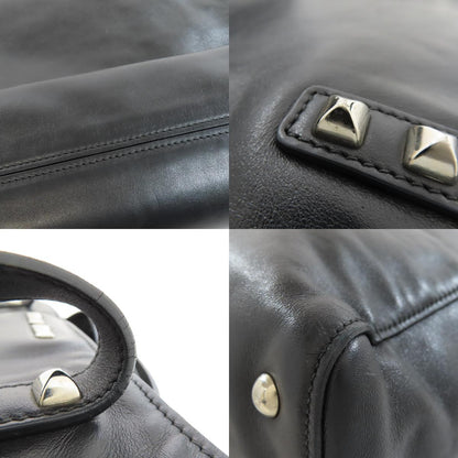 MIUMIU Logo studs Tote Bag Leather Ladies [Used]