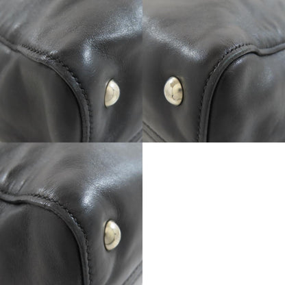 MIUMIU Logo studs Tote Bag Leather Ladies [Used]