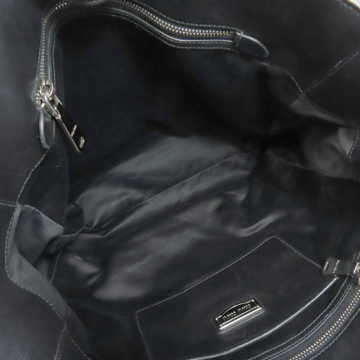 MIUMIU Logo studs Tote Bag Leather Ladies [Used]